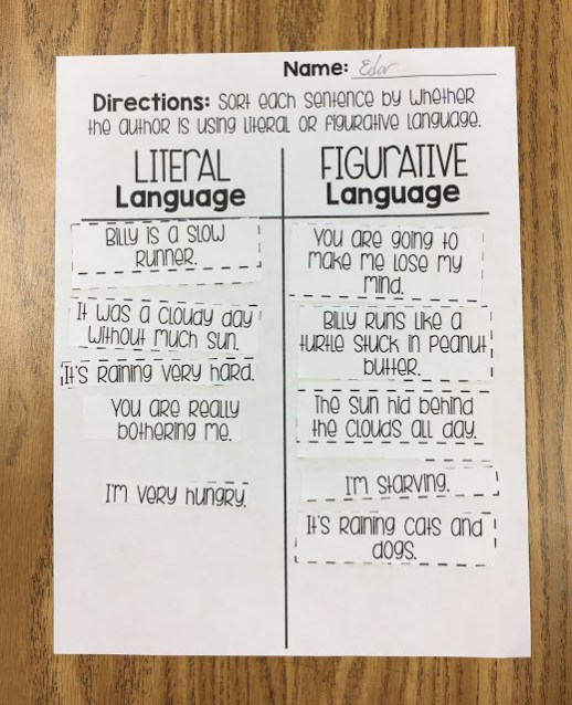 https://www.teacherspayteachers.com/Product/Figurative-Language-Presentation-Sort-Activity-2804988